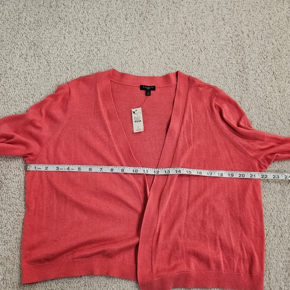 New Talbots Lightweight Cardigan 3/4 Sleeves Open Front Coral Pink X Stretch - Picture 5 of 7